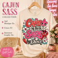Cajun Sass Tee, Bold Southern Graphic T-Shirt with Fleur de Lis