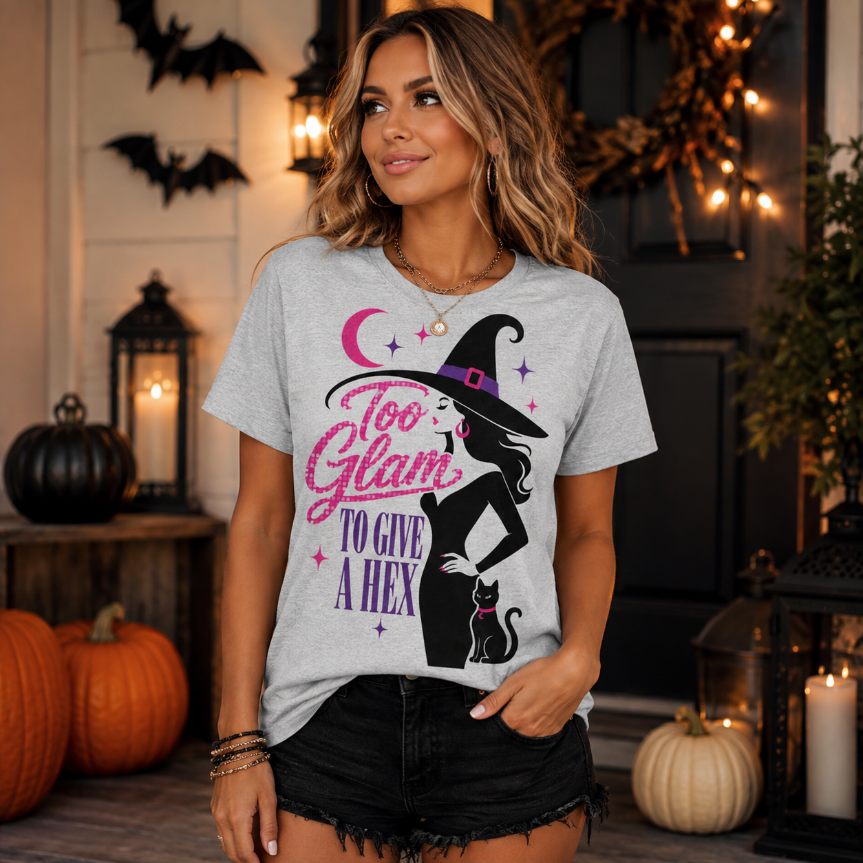 Sassy Witch Cat Shirt Funny Halloween Graphic Tee