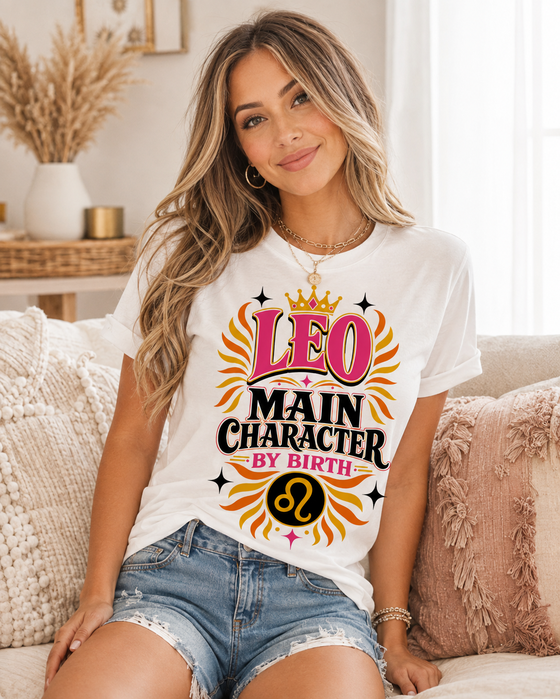Leo Shirt, Main Character by Birth Tee, Leo Zodiac T-Shirt, Birthday Astrology Shirt, Sassy Graphic Tee for Women, Leo Gift