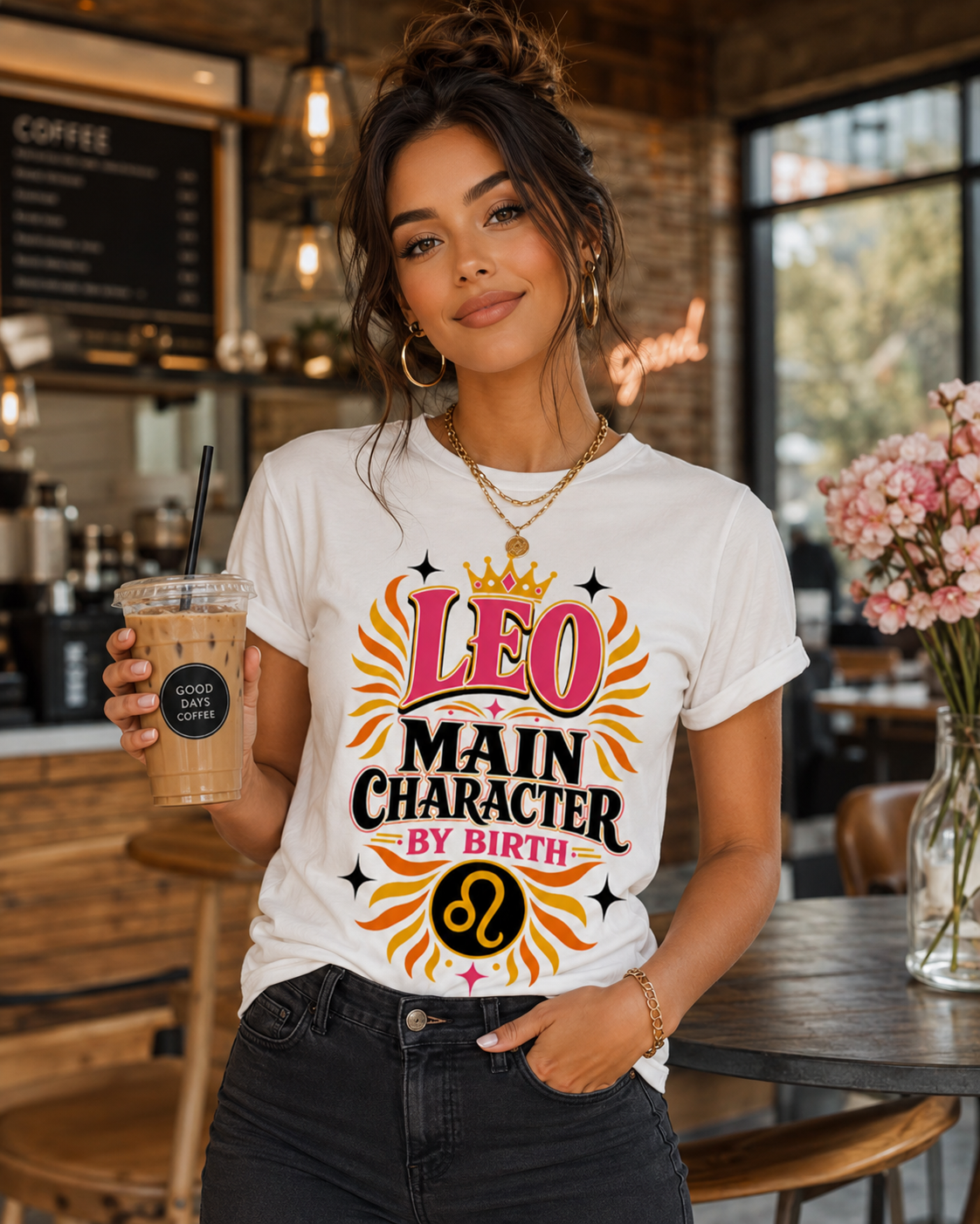 Leo Shirt, Main Character by Birth Tee, Leo Zodiac T-Shirt, Birthday Astrology Shirt, Sassy Graphic Tee for Women, Leo Gift