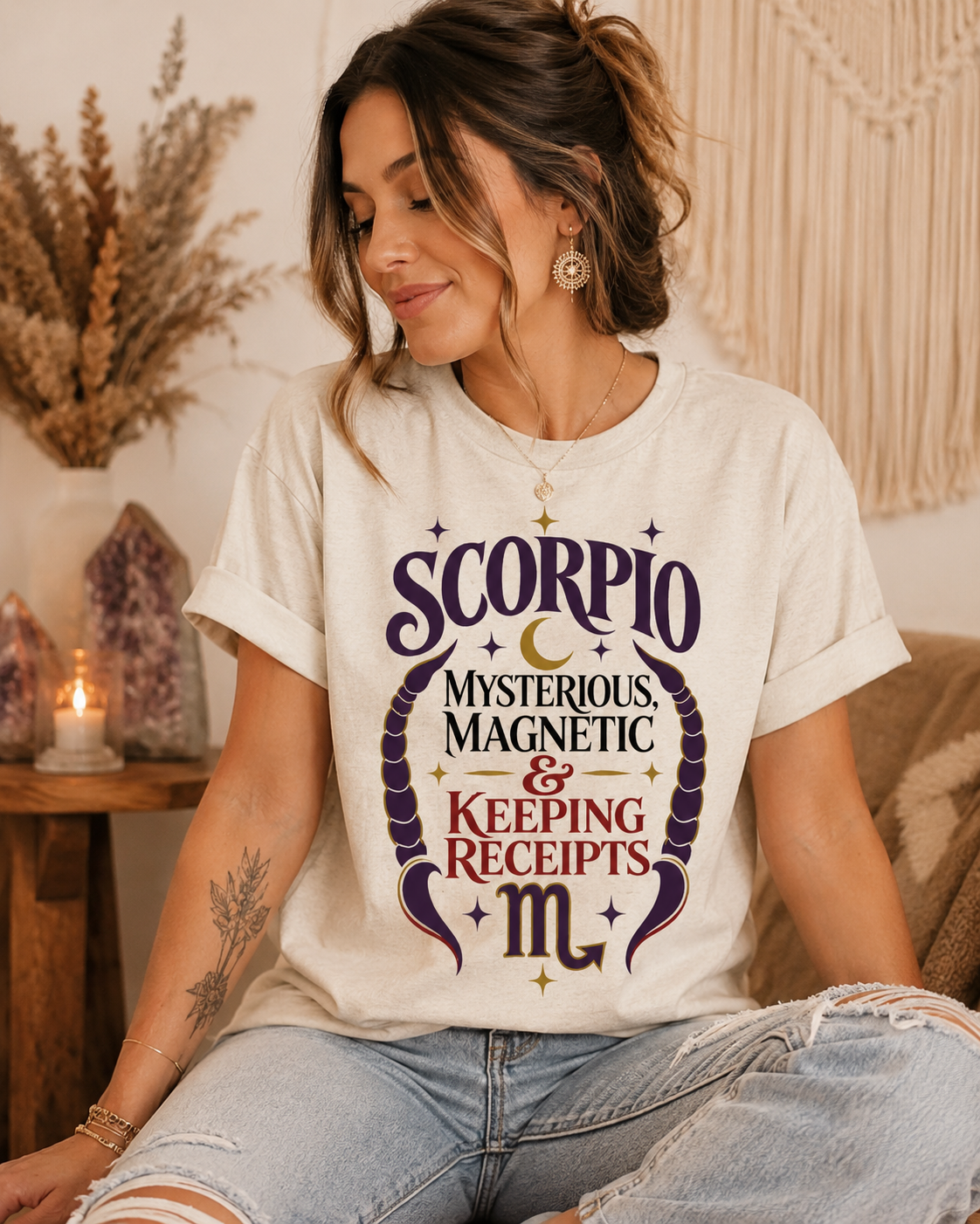 Scorpio Zodiac Shirt, Mysterious Magnetic Keeping Receipts Tee, Sassy Astrology T-Shirt, Scorpio Birthday Gift, Zodiac Graphic Tee