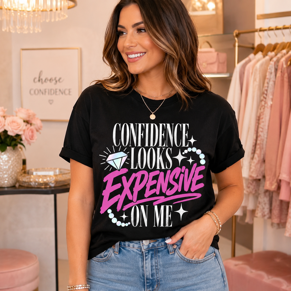 Sassy Statement Graphic Tee with Foil Vinyl & Pearl Detail | Funny Women's Shirt Shirt