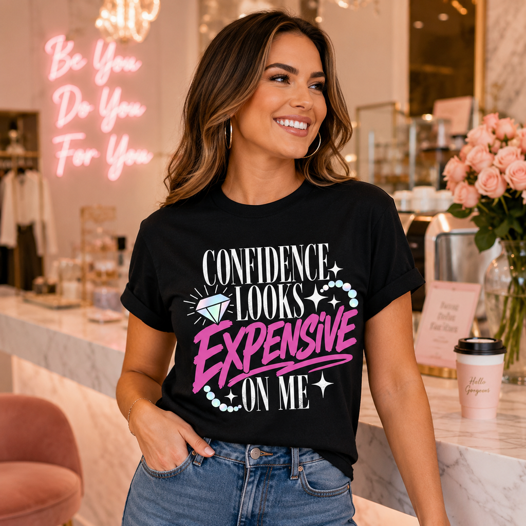 Sassy Statement Graphic Tee with Foil Vinyl & Pearl Detail | Funny Women's Shirt Shirt