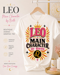 Leo Shirt, Main Character by Birth Tee, Leo Zodiac T-Shirt, Birthday Astrology Shirt, Sassy Graphic Tee for Women, Leo Gift