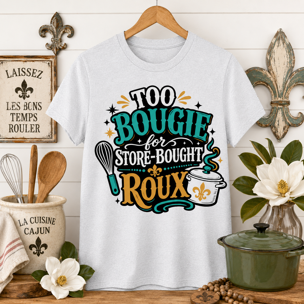 Too Bougie for Store-Bought Roux Shirt, Cajun Gumbo Tee