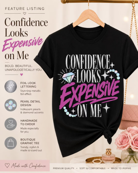 Sassy Statement Graphic Tee with Foil Vinyl & Pearl Detail | Funny Women's Shirt Shirt